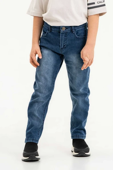 Çift Cepli Fermuarlı Klasik Erkek Çocuk Pantolon - Resim 4