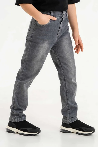 Çift Cepli Fermuarlı Klasik Erkek Çocuk Pantolon - Resim 9