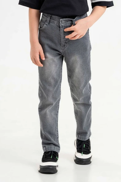 Çift Cepli Fermuarlı Klasik Erkek Çocuk Pantolon - Resim 10