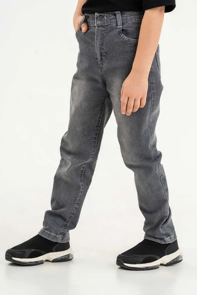 Çift Cepli Fermuarlı Klasik Erkek Çocuk Pantolon - Resim 8