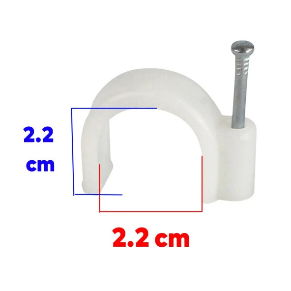 Beton Çivili Kroşe No:8 100lü Paket 4 x 4 Uydu Televizyon Priz Sıva Üstü Kablo Kanal Düzenleme - Resim 2