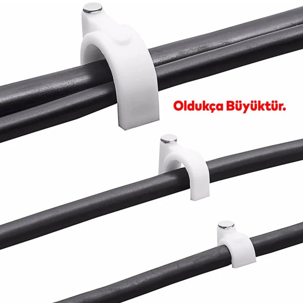 Beton Çivili Kroşe No:8 100lü Paket 4 x 4 Uydu Televizyon Priz Sıva Üstü Kablo Kanal Düzenleme - Resim 4