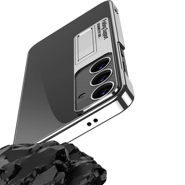Vendas Samsung Galaxy S24 Kılıf Kamera Korumalı Şeffaf Tasarımlı Zore Lego Standlı Kapak - 3
