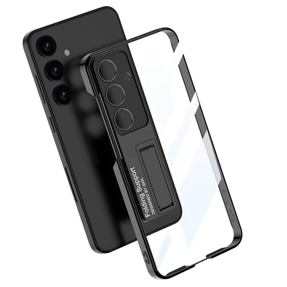 Vendas Samsung Galaxy S24 Kılıf Kamera Korumalı Şeffaf Tasarımlı Zore Lego Standlı Kapak - 2