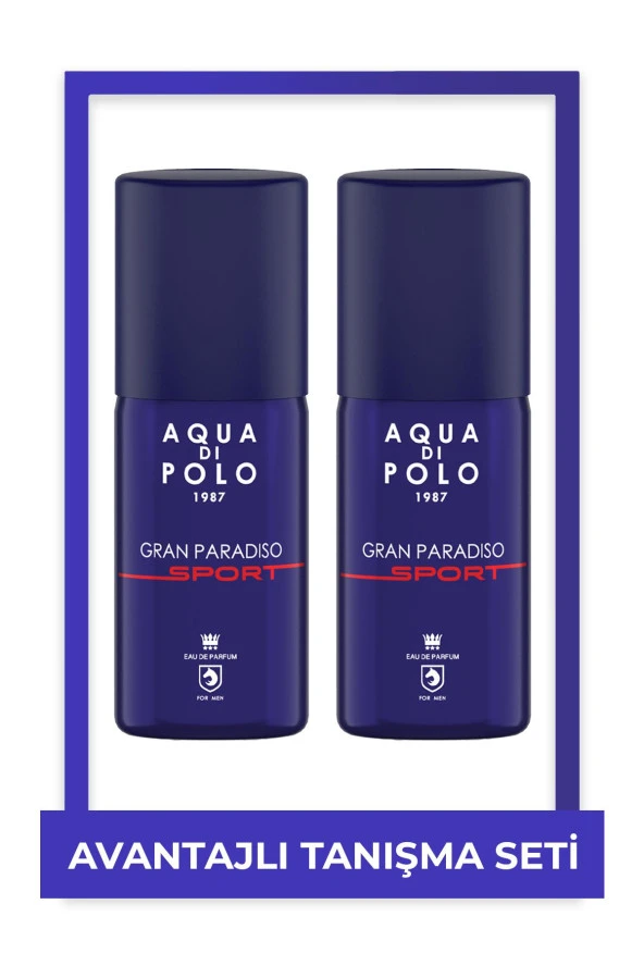 Aqua Di Polo 1987 Gran Paradiso Sport Sevgililer Gününe Özel Metal Şişe 100 ml Edp 2'li Erkek Parfüm Seti