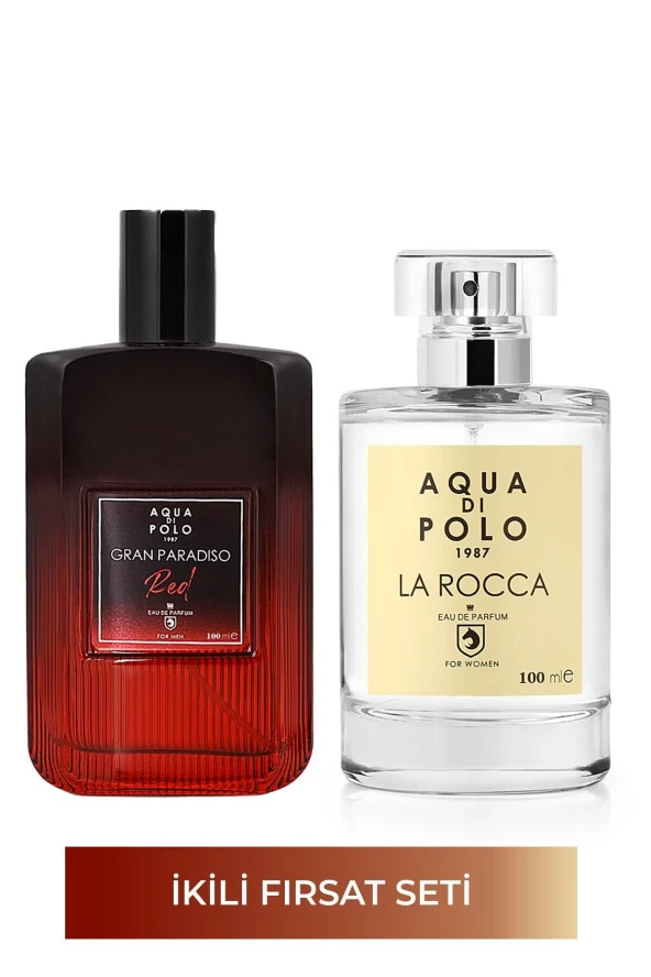 Aqua Di Polo 1987 Sevgililer Gününe Özel La Rocca 100 ml Edp Kadın Parfüm Ve Red 100 ml Edp Erkek 2'li Parfüm Seti