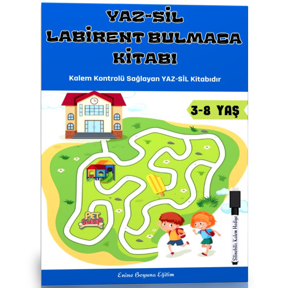 YAZ-SİL Labirent Bulmaca Kitabı (34 Süper Labirent Bulmaca)