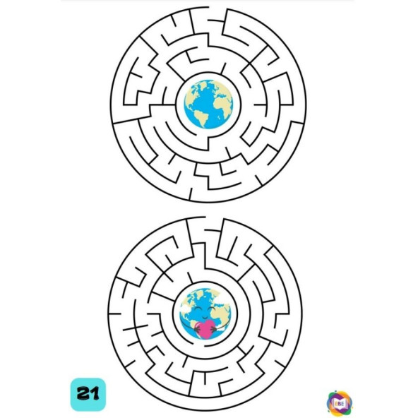 YAZ-SİL Labirent Bulmaca Kitabı (34 Süper Labirent Bulmaca) - 5