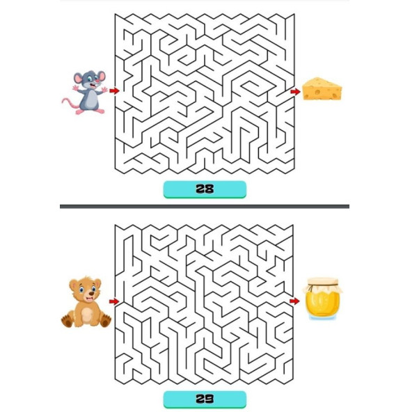 YAZ-SİL Labirent Bulmaca Kitabı (34 Süper Labirent Bulmaca) - 6