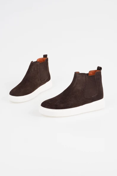 Hakiki Deri Erkek Chelsea Bot Spor Tabanlı Düz Model Kışlık Ayakkabı - Resim 9