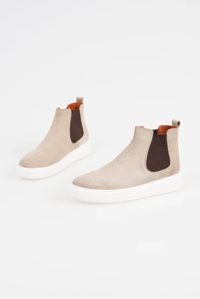 Hakiki Deri Erkek Chelsea Bot Spor Tabanlı Düz Model Kışlık Ayakkabı - Resim 12