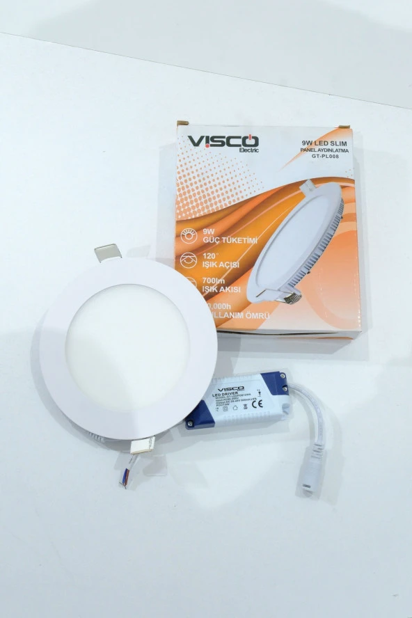 Visco 9w Led Slim Panel Gün Işığı 3000k