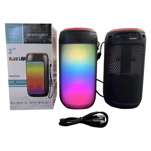 GTS-1731 Rgb Ledli Bluetooth Hoparlör Usb-Tf-Fm Radyo - 5