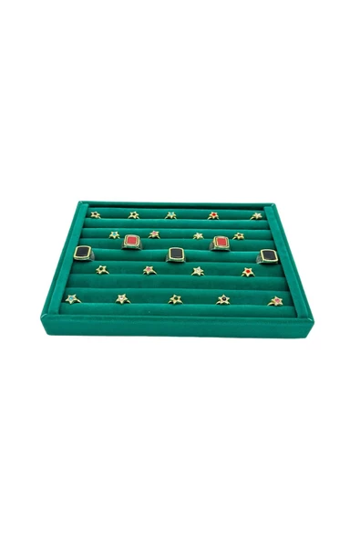 Yüzük Küpe Koldüğmesi Takı Standı Yeşil 17 x 24 Cm - 2