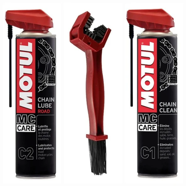 Motul C1 Zincir Temizleme+C2 Zincir Yağlayıcı+Zincir Temizleme Fırçası ürün görseli 1