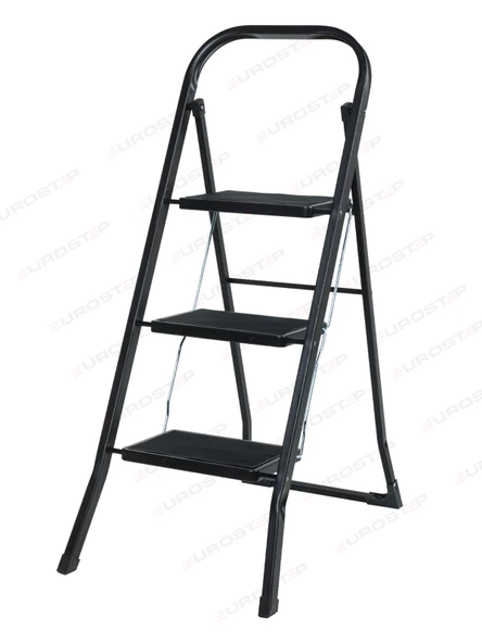 ERTEKPA 3 Basamak Siyah Merdiven Geniş Metal Basamaklı Minitower MT3 - 4