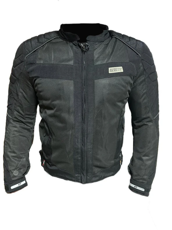 Forte Gt 2001057 Dark Night Yazlık Mont 3 Kademeli Korumalı Motosiklet Montu 2XL Beden Siyah