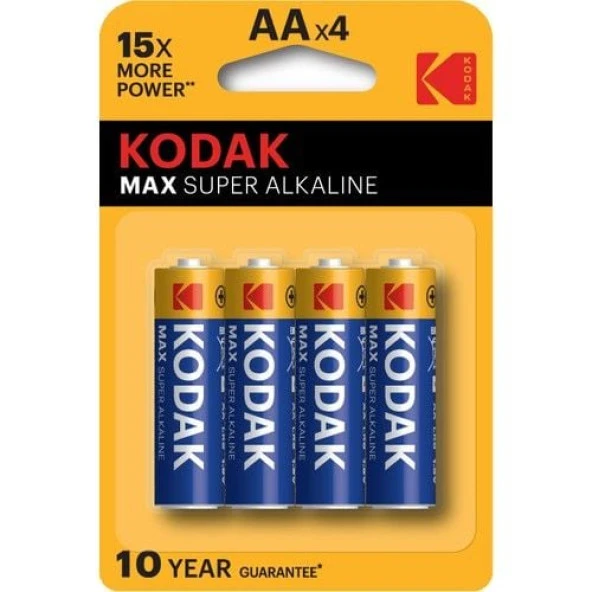 Kodak Max Süper Alkalin Kalem Pil 4lü AA
