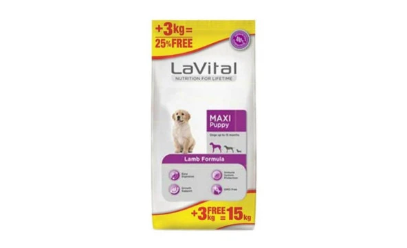 Lavital Maxi Puppy Kuzulu Yavru Köpek Mamasi 12+3 Kg