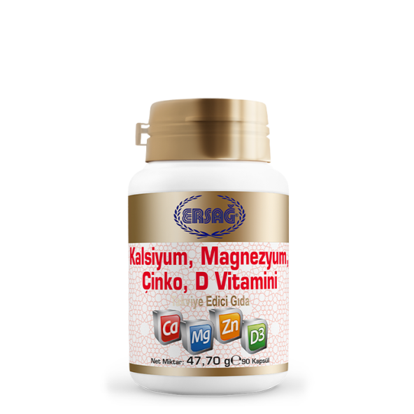 Ersağ Kalsiyum, Magnezyum, Çinko, D Vitamini Gıda Takviyesi