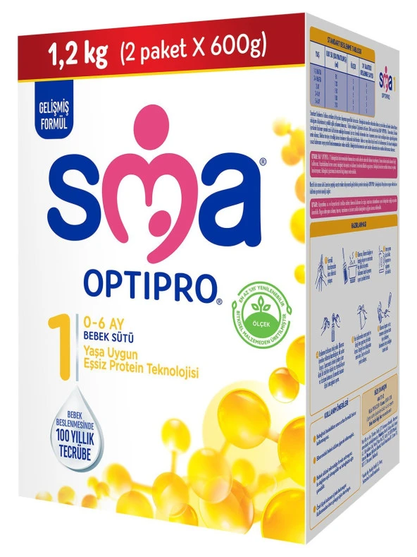 SMA Optipro Probiyotik 1 Bebek Devam Sütü 0-6 Ay 1200gr