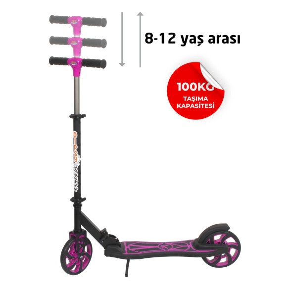 2 Tekerlekli Katlanabilir +12 Yaş Üzeri Max 100 kg Taşıma Kapasite Frenli Scooter