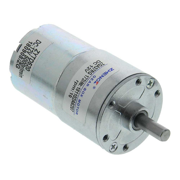 ZGA37RG 12V 37mm 10Rpm Redüktörlü DC Motor Metal Dişli Yüksek Tork Kuvvet Robot Oyuncak RC Araba - Resim 4
