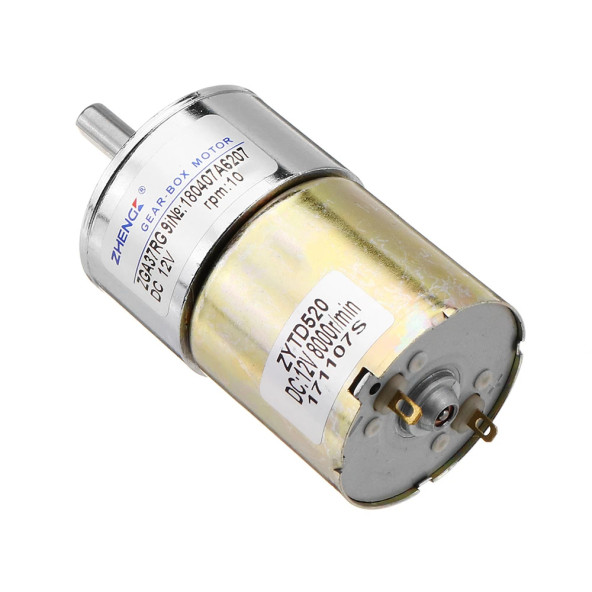 ZGA37RG 12V 37mm 10Rpm Redüktörlü DC Motor Metal Dişli Yüksek Tork Kuvvet Robot Oyuncak RC Araba - Resim 5