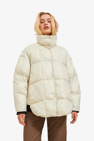 JJXX Jxcora Quilted Kadın Beyaz Mont 12237579-White