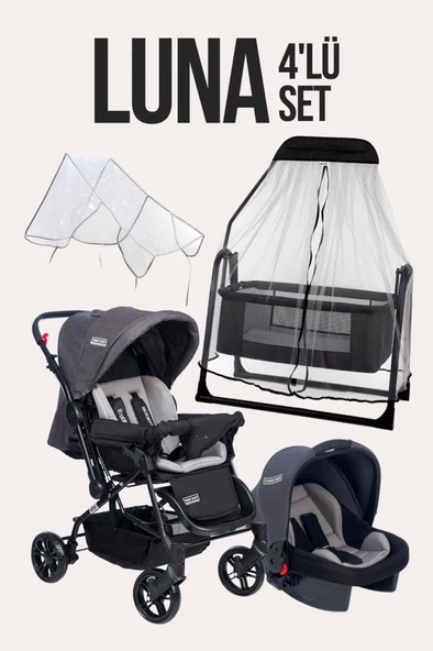 TommyBaby Luna 4'lü Set Bebek Arabası Puset Beşik Bebek Arası Yağmurluğu - 2