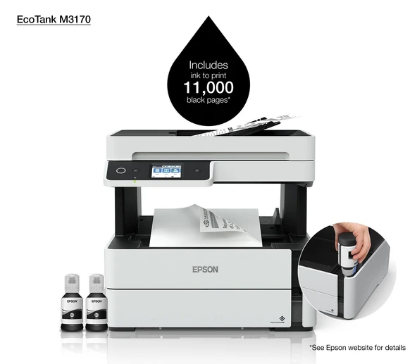 Epson M3170 MFP Tanklı Mono Yazıcı, Tarayıcı, Fotokopi, Wi-Fi - 2