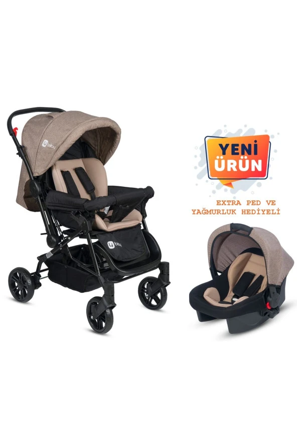 Travel Sistem Çift Yönlü Bebek Arabası - Bebek Arabası Kahverengi ve Puset