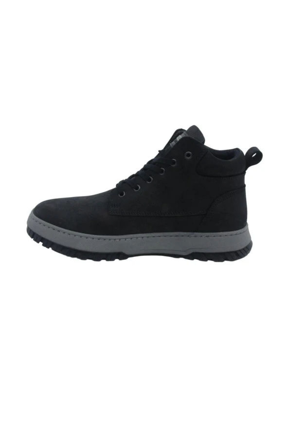 Bulldozer 230045 Hakiki Nubuk Deri Bağcıklı Erkek Bot Siyah Nubuk - Resim 3