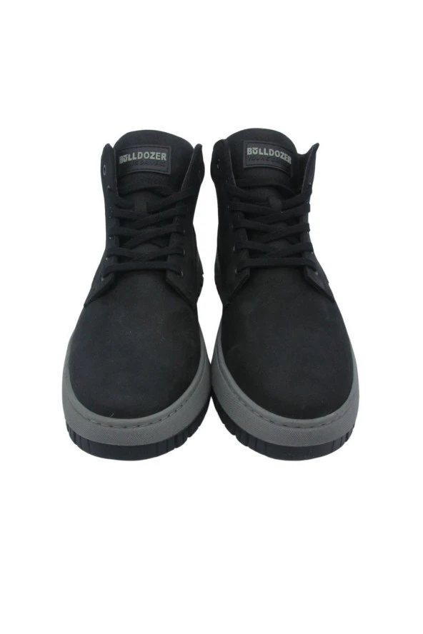 Bulldozer 230045 Hakiki Nubuk Deri Bağcıklı Erkek Bot Siyah Nubuk - Resim 4