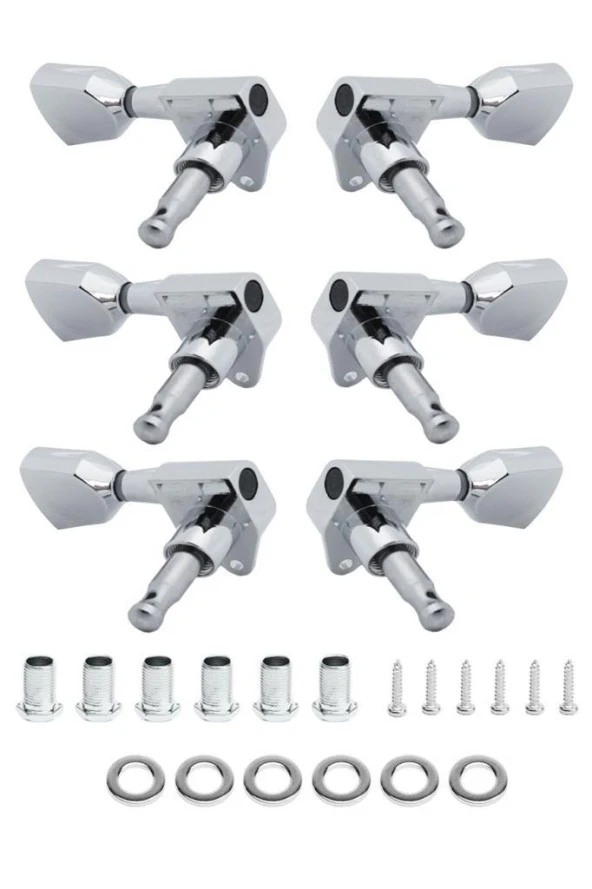 Midex CB-40 Akustik Gitar İçin Kaliteli Profesyonel Burgu Takımı Silver 1 SET - 2