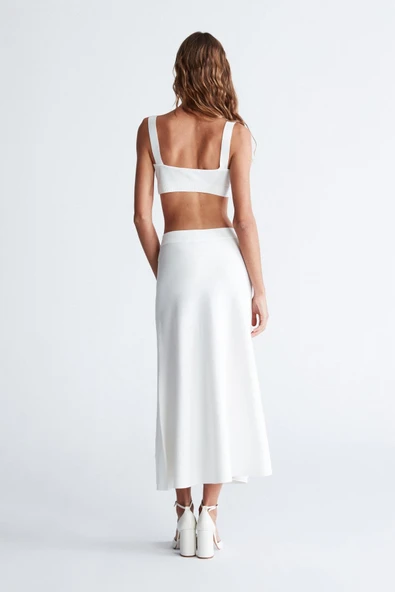 Styleboom X Peraluna ELIZABETH BRALET Düğme Detaylı Askılı Kadın Triko Bralet - Ekru - 6