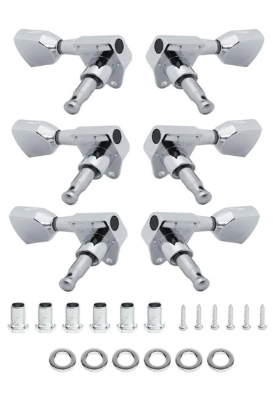 Midex CB-40 Akustik Gitar İçin Kaliteli Profesyonel Burgu Takımı Silver 1 SET - Resim 2