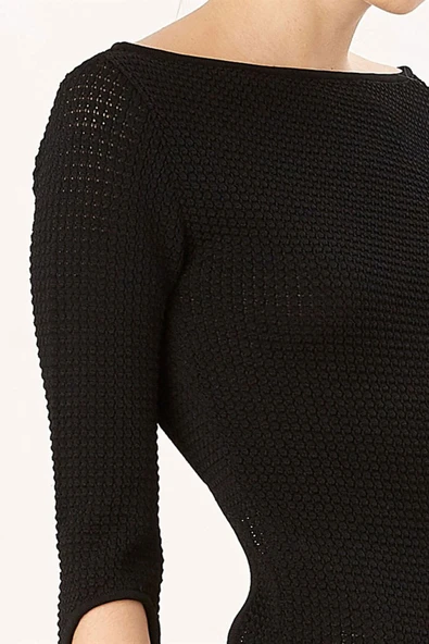 Peraluna Sırtı Açık Uzun Abiye Elbise - SİYAH - Resim 3