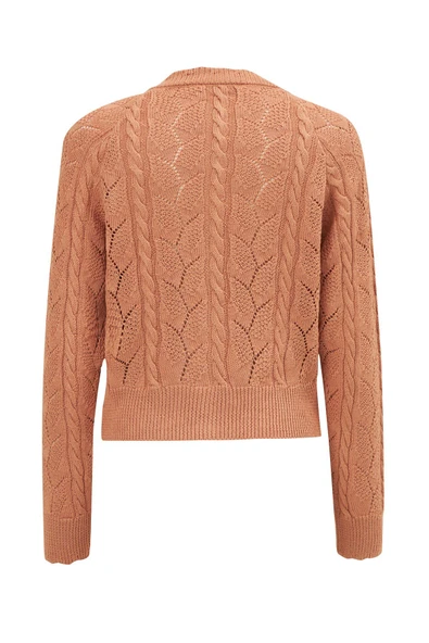 Peraluna ELLA CARDIGAN Ajur Detaylı Yazlık Düğmeli Kadın Triko Hırka - Somon - Resim 9