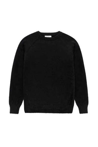 Peraluna HAZEL PULLOVER Bisiklet Yaka Rahat Kesimı Kadın Triko Kazak - Siyah - 6