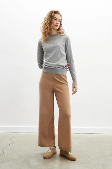 Styleboom X Peraluna CHELSEA PULLOVER Bisiklet Yaka Standart Kesim Kadın Triko Kazak - Gri - 2