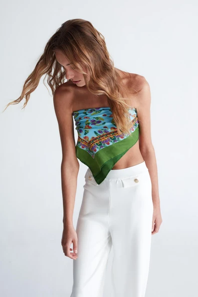 Styleboom X Peraluna MARLENE TROUSER Düğme Detaylı Rahat Kesim Kadın Triko Pantolon - Ekru - Resim 3