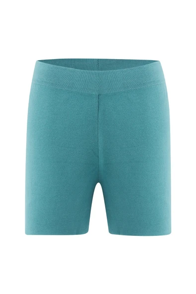 Peraluna %100 Pamuk Kadın Şort - TURKUAZ - Resim 8
