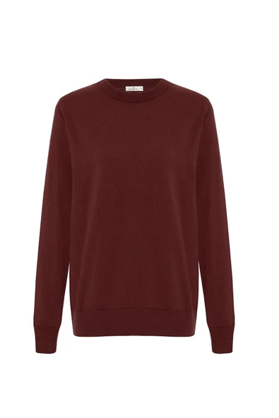 Peraluna MATEO O NECK PULLOVER Yumuşak Tuşeli Mevsimlik Erkek Triko Kazak - Bordo