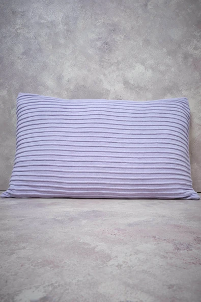 Peraluna FREE PILLOW %100 Organik Pamuk Triko Yastık Kılıfı 60X40 CM - Lila - Resim 3