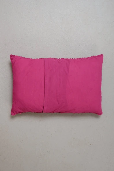 Peraluna FOAM PILLOW Şifon Şerit Triko Yastık Kılıfı 60X40 CM - Fuşya - Resim 2