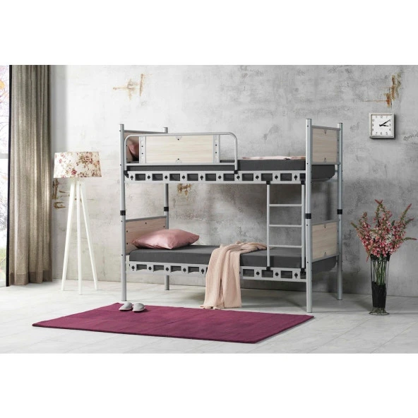 Teknor Elegan Genç Çocuk Odası Ahşap Başlık 90x190 ve 90x200 Metal Ranza