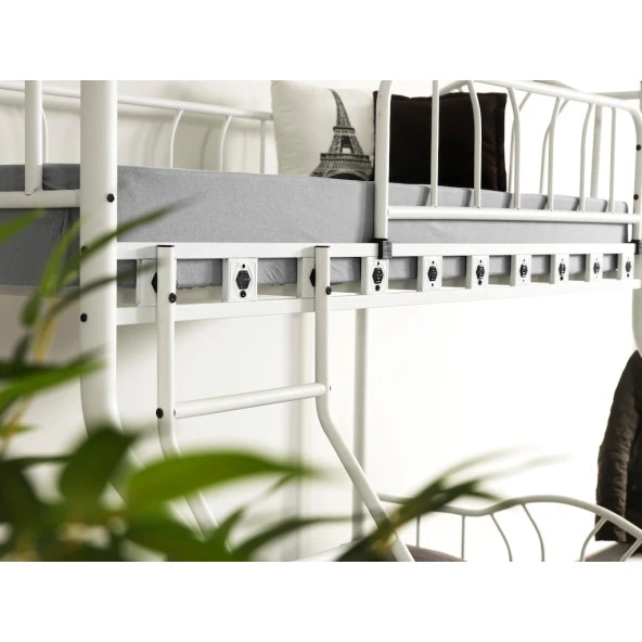 İmaj 3 Kişilik Ebeveyn Yatak Odası 3lü Yazlık Misafir Metal Ranza - 3