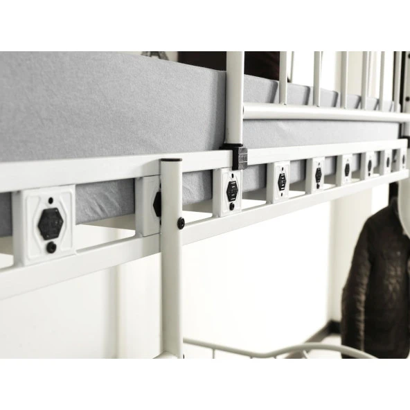 İmaj 3 Kişilik Ebeveyn Yatak Odası 3lü Yazlık Misafir Metal Ranza - 4