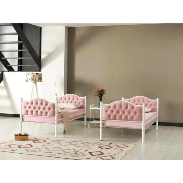 Teknor Melis 90x190 ve 90x200 Yatak Ölçülü Genç Çocuk Odası Metal Ranza - 2